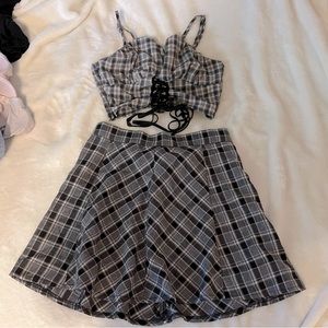Plaid 2-piece dress